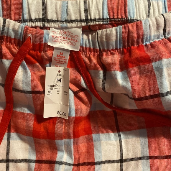Target men’s wondershop Red and White Plaid Pajama bottoms Pants new NWT flannel - Picture 1 of 3